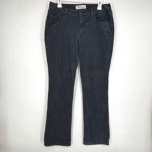 Old Navy Womens Size 8 Sweetheart Corduroy Pants Dark Gray Straight Leg Low Rise